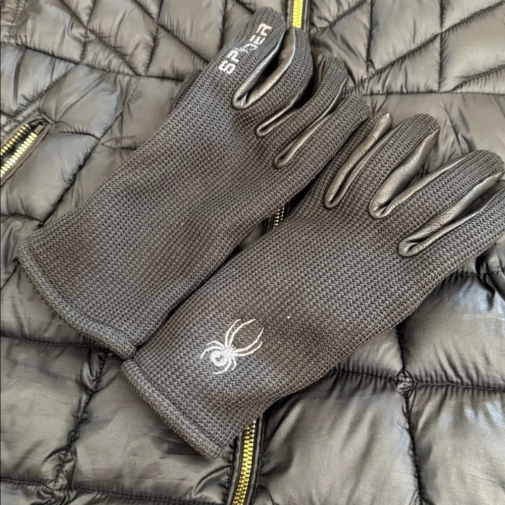 Lane Bryant Black Puffer Coat with Hood and pair of Spyder Gloves - Picture 14 of 15